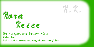 nora krier business card